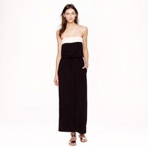 J. Crew Strapless Maxi Dress Black and White - XS